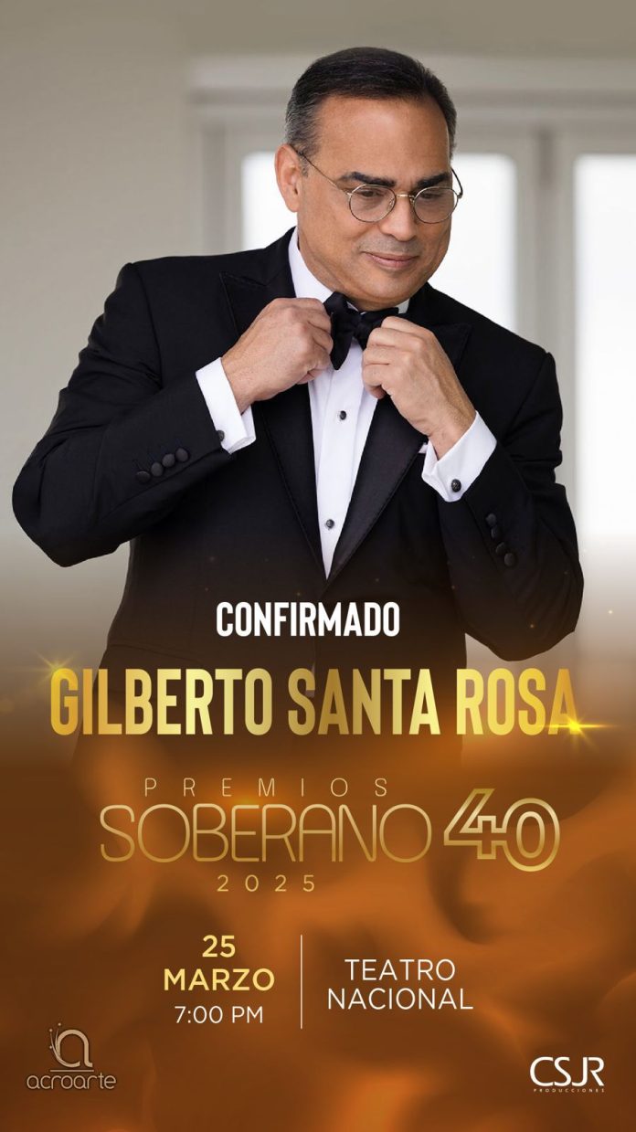 Gilberto Santa Rosa llevará su arte al escenario de los Premios Soberano 2025 Gilberto Santa Rosa llevará su arte al escenario de los Premios Soberano 2025